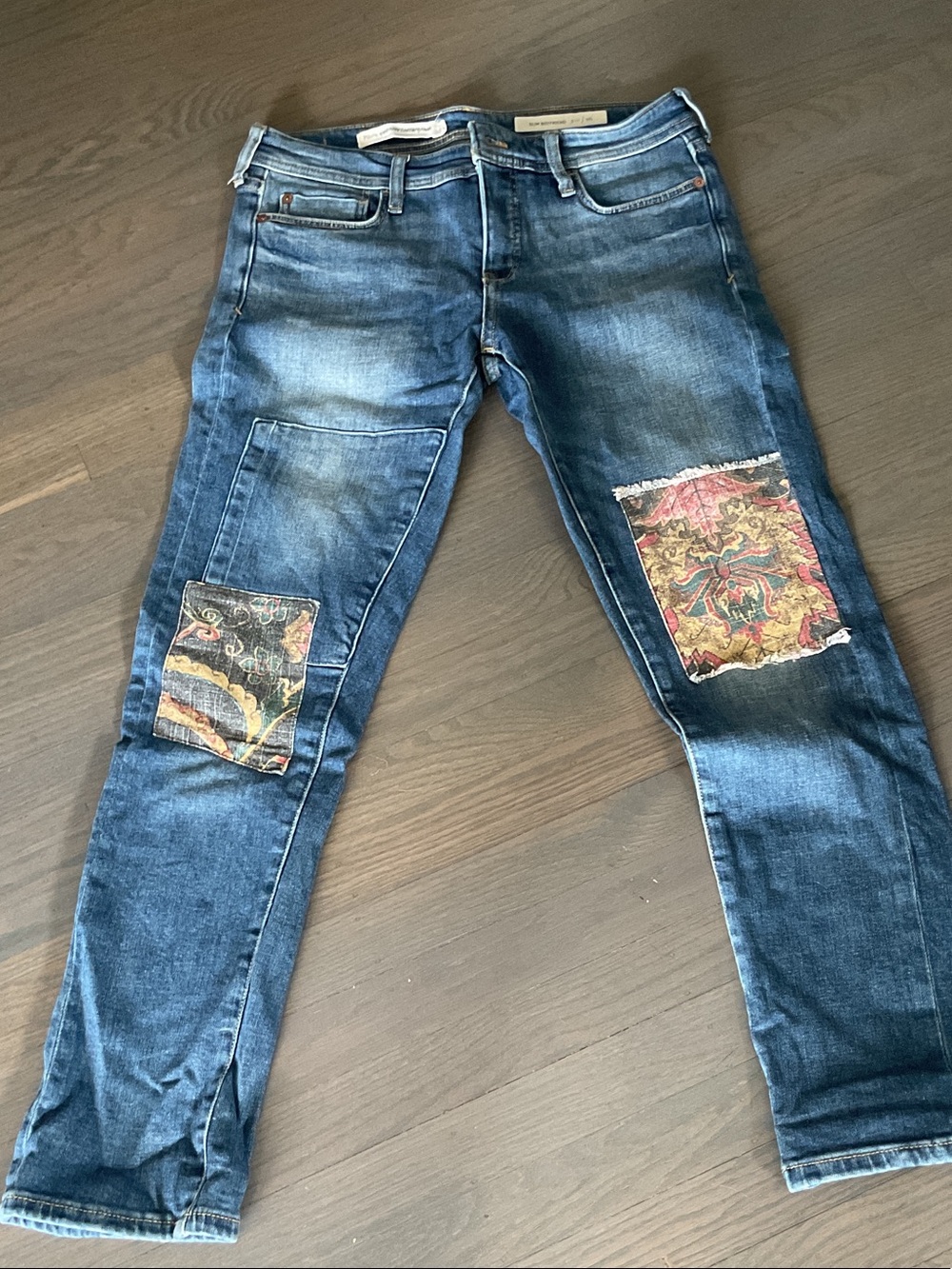 Pilcro Women's Skinny Jeans with Multicolor Patchwork